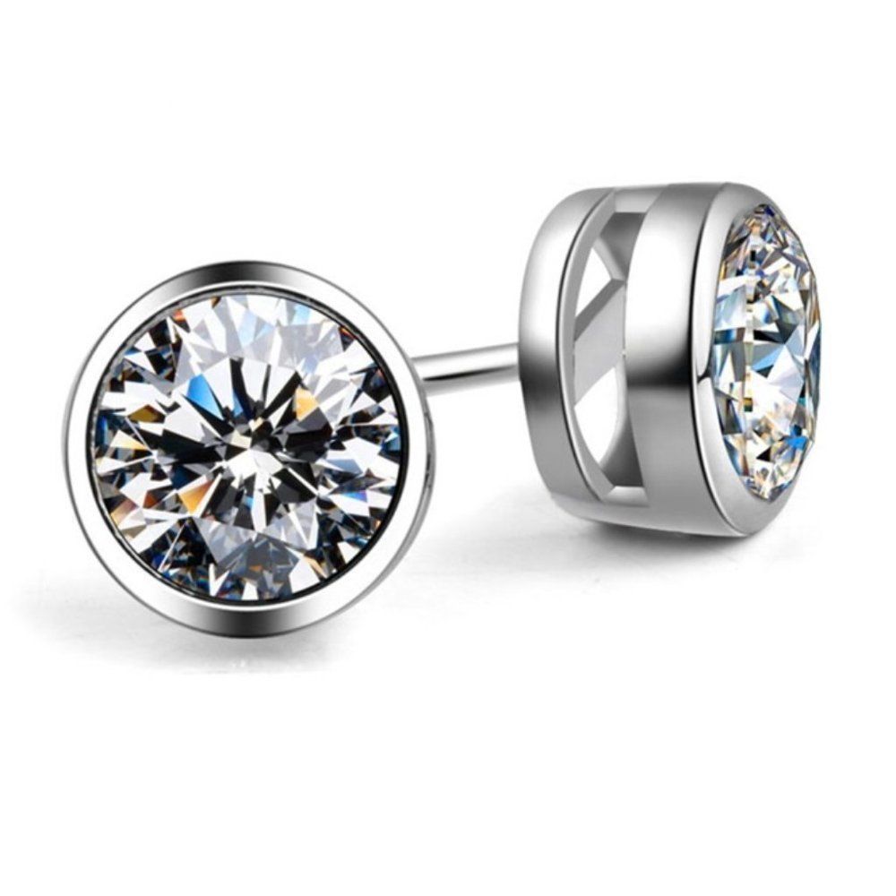 Round Austrian Crystal Stud Earrings - Picture 8 of 8